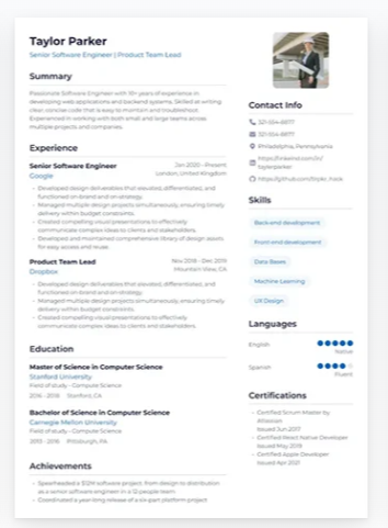 Dubai Resume Template