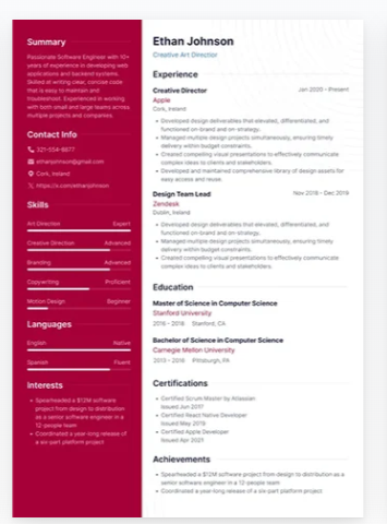 Singapore Resume Template
